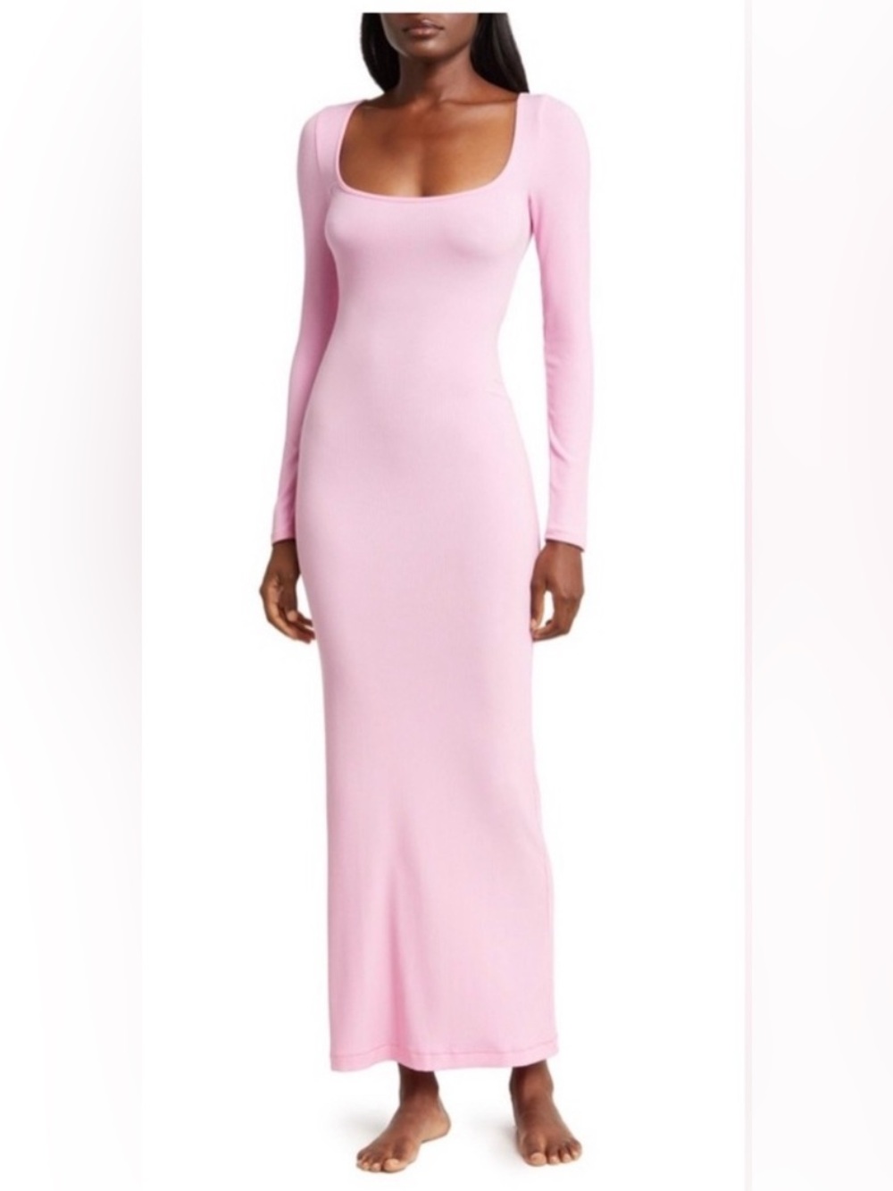 SKIMS Long Sleeve Light Pink Maxi Dress